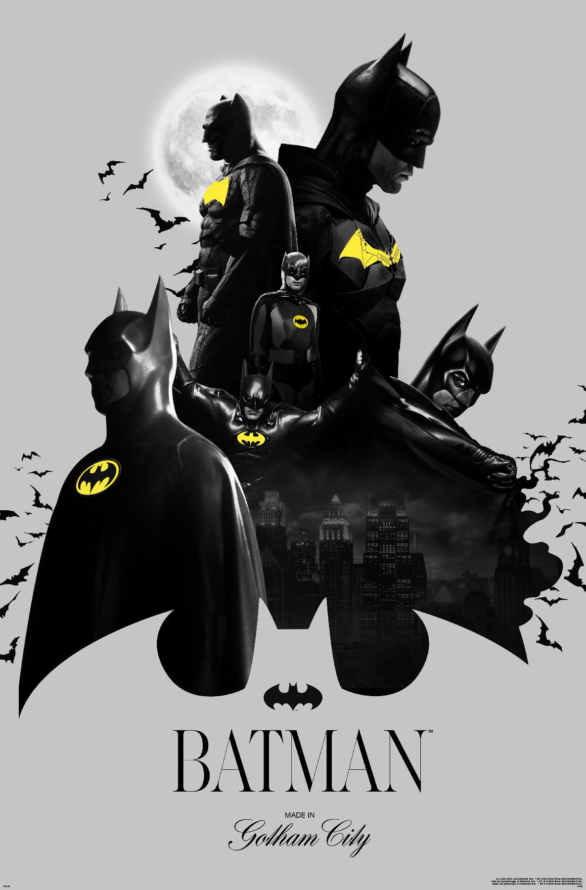 DC Comics Batman 85th Anniversary Batman Collage Wall Poster, 22.375
