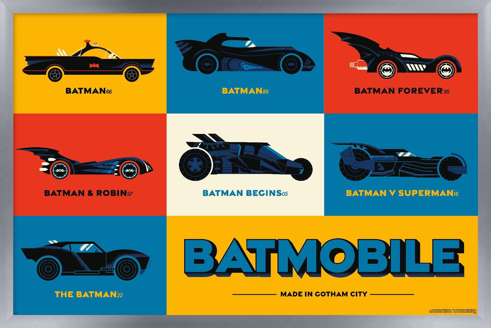 DC Comics Batman 85th Anniversary Minimalist The Batmobiles Wall