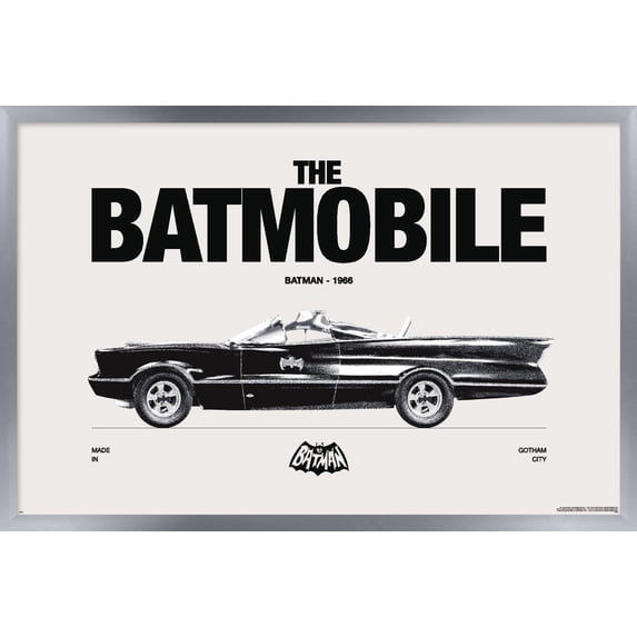 DC Comics Batman: 85th Anniversary - The Batmobile 1966 Wall Poster, 22.375" x 34" Framed