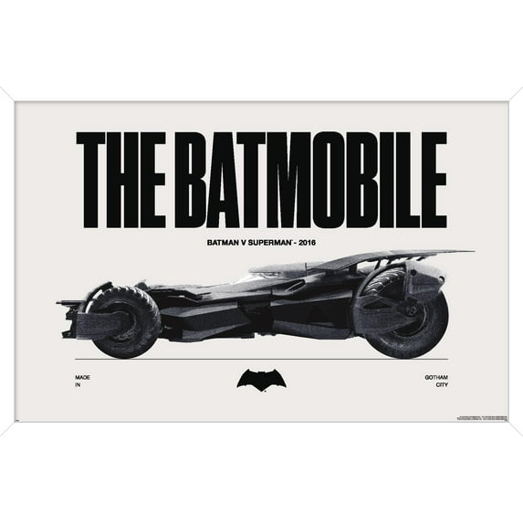 DC Comics Batman: 85th Anniversary - The Batmobile 2016 Wall Poster, 14.725" x 22.375" Framed