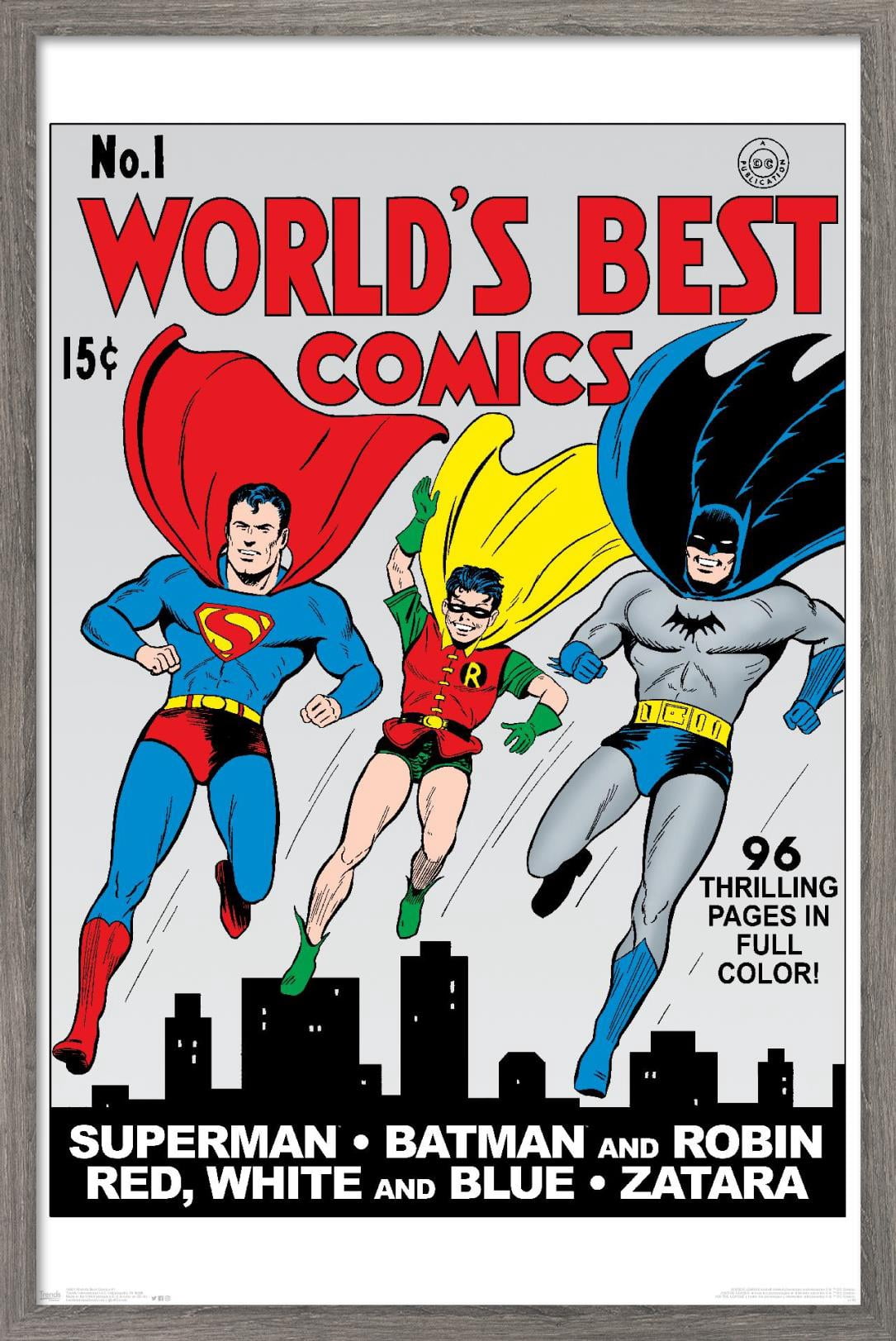 DC Comics - Batman And Robin - Worlds Best Comics - Cover 1 Wall Poster, 14.725" x 22.375", Framed