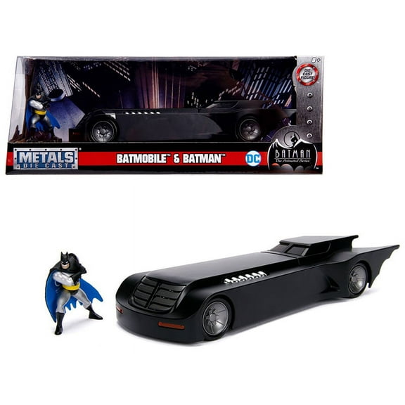 Batmobile with Batman Diecast Figure "Animated Series" DC Comics Series 1 24 Diecast Model Car by Jada