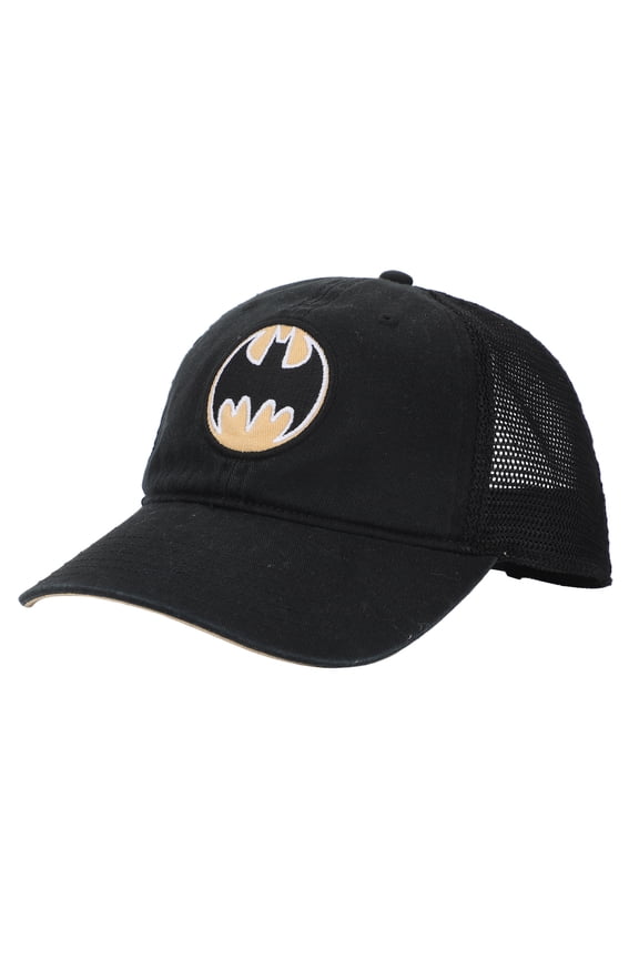 DC Comics Batman Bat Signal Black Adjustable Baseball Cap