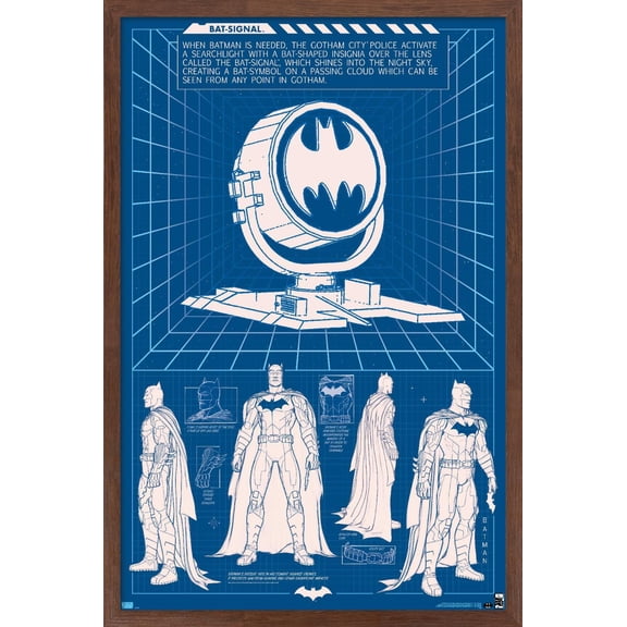 DC Comics Batman - Bat Signal Wall Poster, 22.375" x 34" Framed