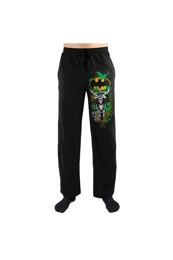 DC Comics Batman Batcycle Bike Leg Print Men's Nightwear Sleepwear Sleep Pajama Pants-Medium