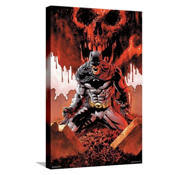 DC Comics Batman - Batman with Bones Canvas Wall Poster, 14.725" x 22.375"