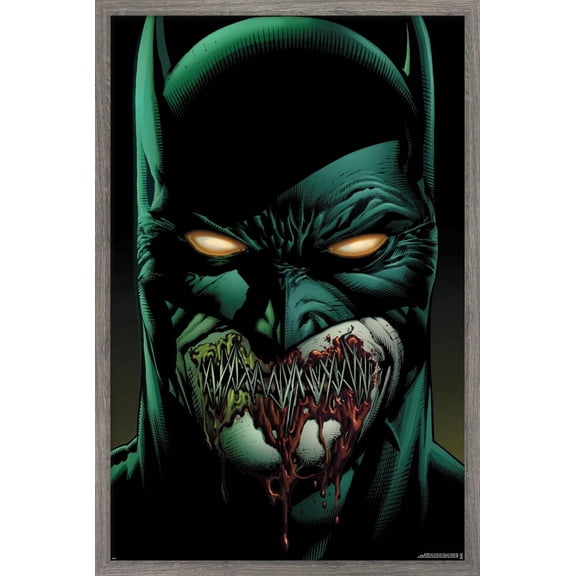 DC Comics Batman - Batman with Stitched Lips Wall Poster, 22.375" x 34" Framed