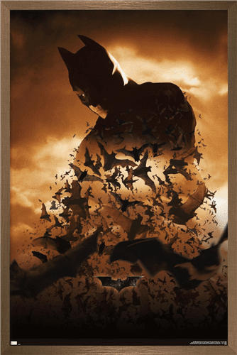 DC Comics Batman Begins - Batman One Sheet Wall Poster, 22.375" x 34", Framed