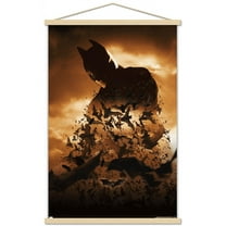DC Comics Batman Begins - Batman One Sheet Wall Poster with Wooden Magnetic Frame, 22.375" x 34"