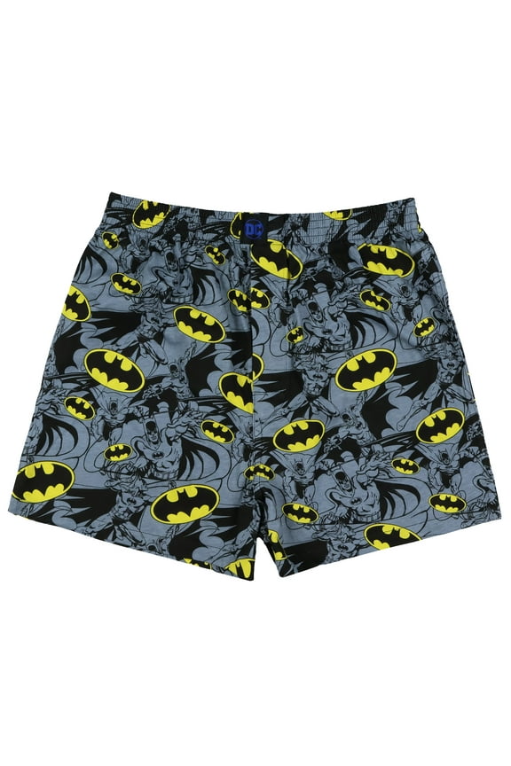 DC Comics Batman Boxer Shorts Men's Action Poses Bat Signal Logo Underwear Lounge