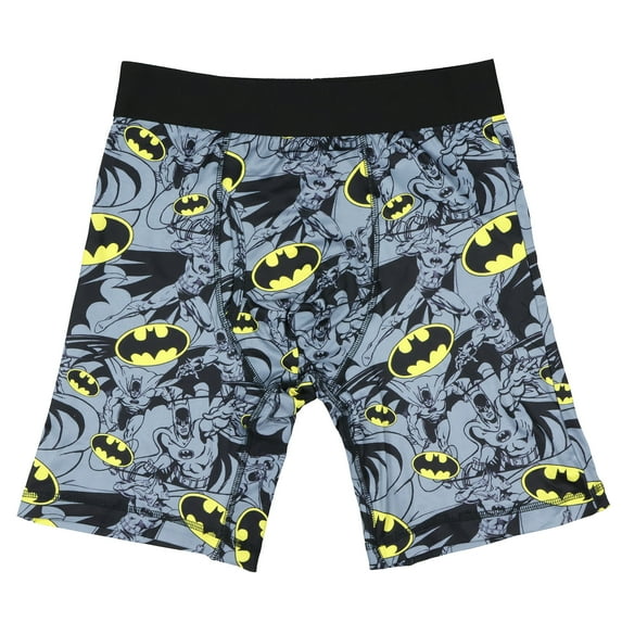 DC Comics Batman Boxers Briefs Men's Retro Bat Symbol Bruce Wayne All-Over Print Snug Fit Underwear
