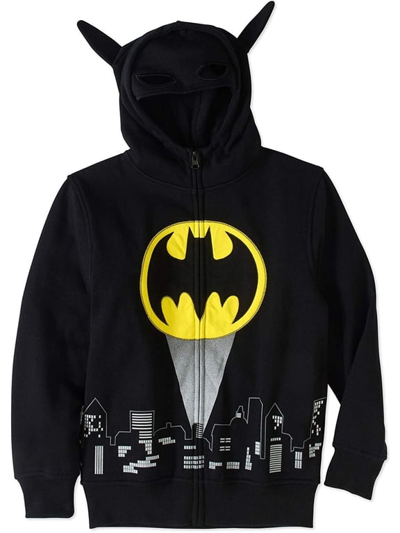 batman boys' batman signal costume hoodie