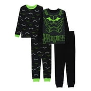 AME SLEEPWEAR DC Comics Batman Boy's Superhero Costume Style 4-Piece Long-Sleeved Pajama Set (Size 8)