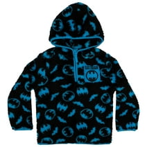 DC Comics Batman Boys, Sherpa Zip-Up Fleece Hooded Sweatshirt (Sizes 12 Months-7)