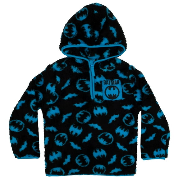 DC Comics Boys Batman Sherpa Fleece Zip-Up Hoodie (Infant & Little Boys), Sizes 12M–7