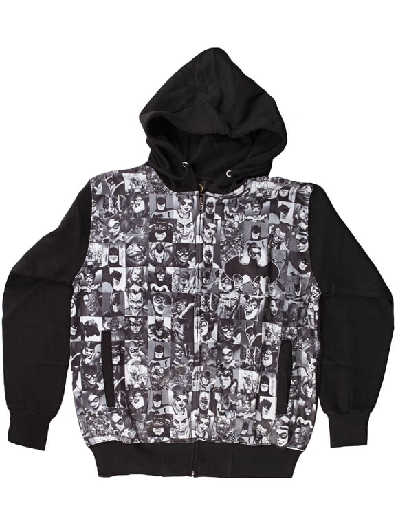 Batman Checker Dye Sublimation Adult Zip Hoodie