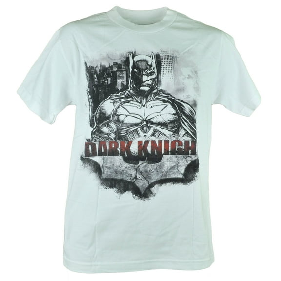 DC Comics Batman Dark Knight The City White Superhero Tshirt Sketched Tee Small