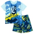 thumbnail image 1 of DC Comics Batman Little Boys Drop Shoulder T-Shirt and French Terry Shorts Outfit Set Graffiti Blue 6, 1 of 5