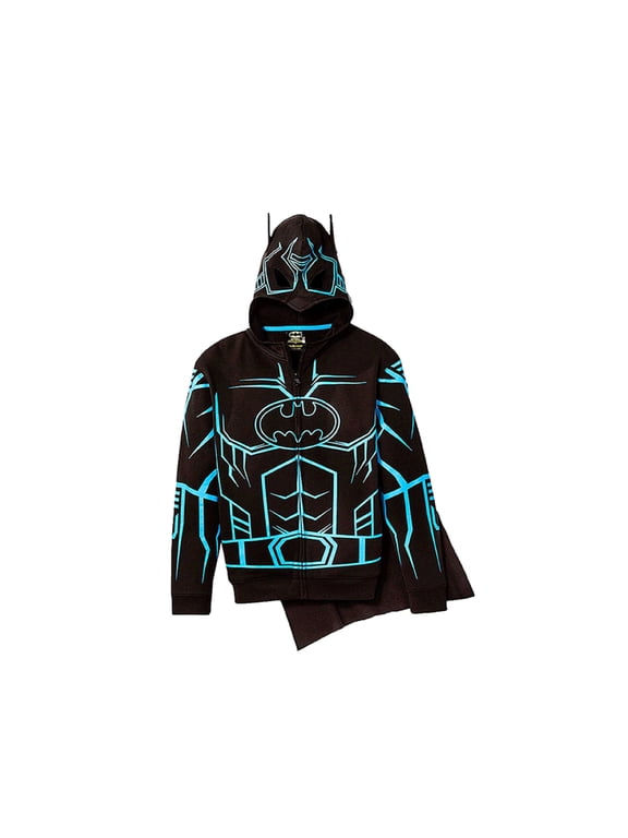 Batman Glow in the Dark Big Boys' Fleece Hoodie Detachable Cape XL (18/20)