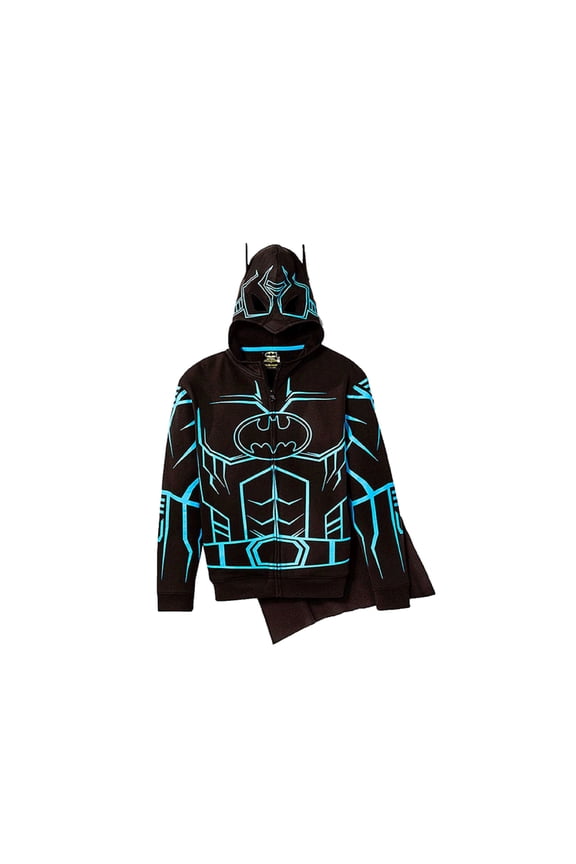 Batman Glow in the Dark Big Boys' Fleece Hoodie Detachable Cape XL (18/20)