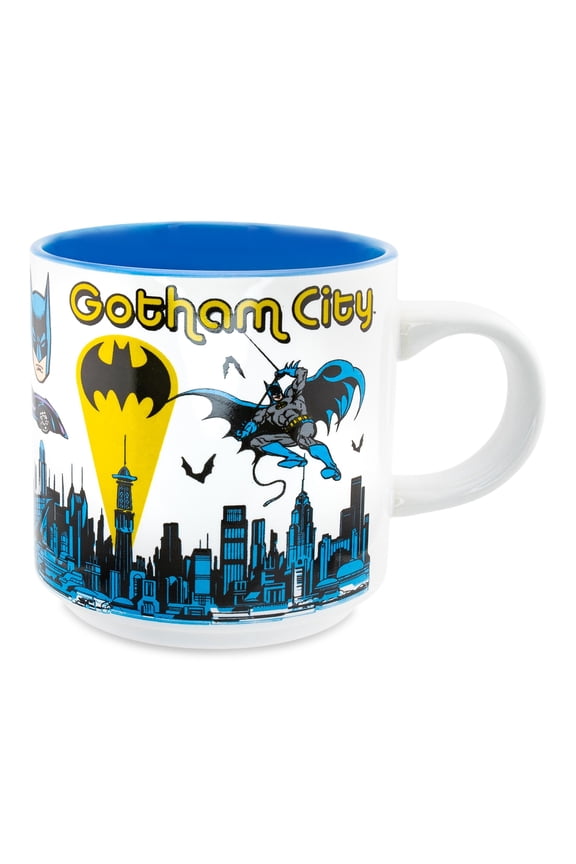 DC Comics Batman Allover Print Single Stackable Ceramic Mug | Holds 13 Ounces
