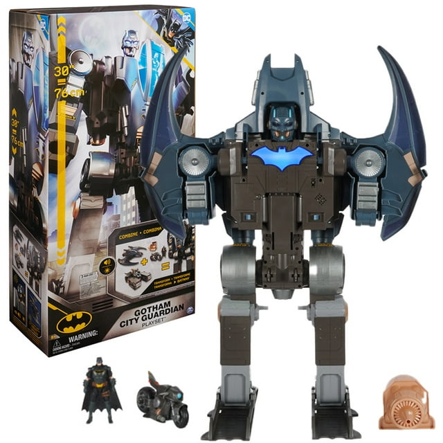 DC Comics Batman 4-in-1Transformation, Gotham City Guardian Playset with Batman Figure, Lights