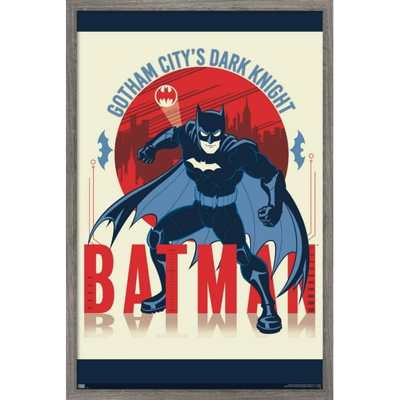 DC Comics Batman - Gotham City's Dark Knight Wall Poster, 14.725" x 22.375", Framed