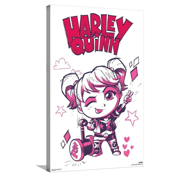 DC Comics Batman: Gotham Inked - Harley Quinn Canvas Wall Poster, 22.375" x 34"