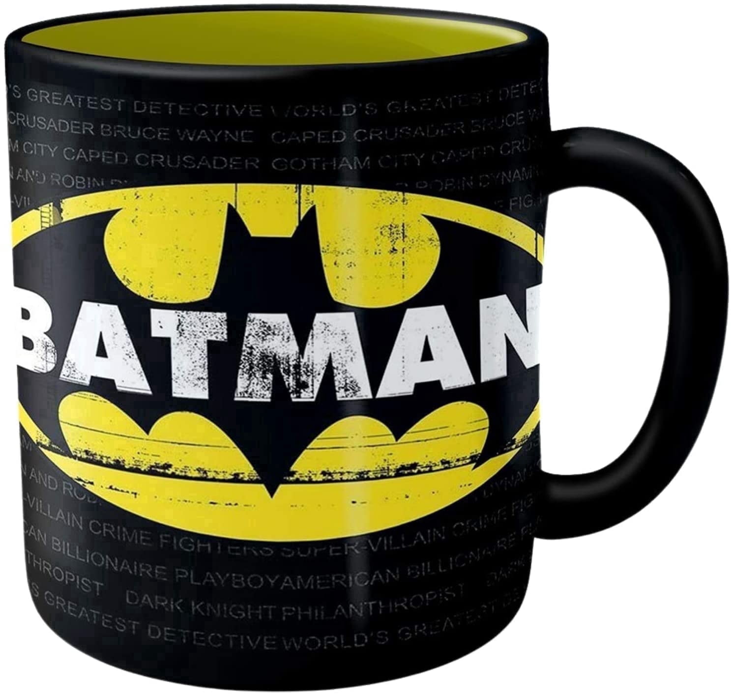 Silver Buffalo DC Comics Batman Grimey Logo Jumbo Ceramic Mug, 20 Ounces, 20oz Batman Grimey Logo, 1 Count (Pack of 1)