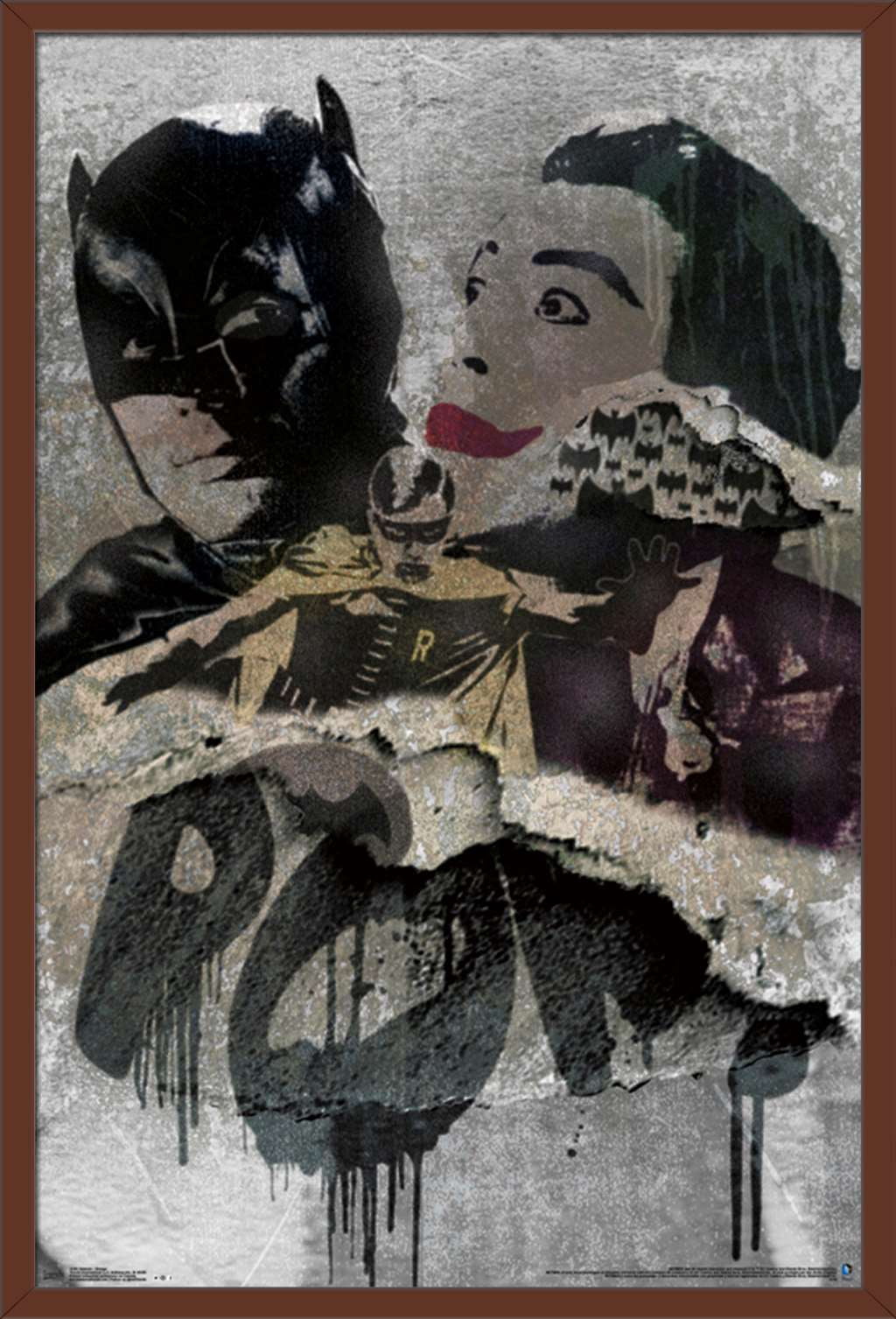 DC Comics - Batman - Grunge Wall Poster, 22.375" x 34", Framed