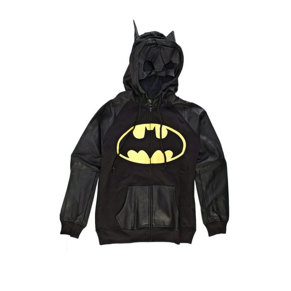 DC Comics Batman Half Mask Juniors Zip-Up Hoodie Sweatshirt | XL