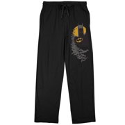 DC Comics Batman Head Bat Leg Print Men's Sleep Pajama Pants-Medium