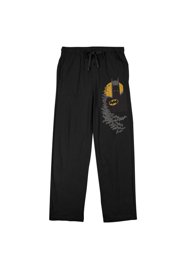 DC Comics Batman Head Bat Leg Print Men's Sleep Pajama PantsX-Large