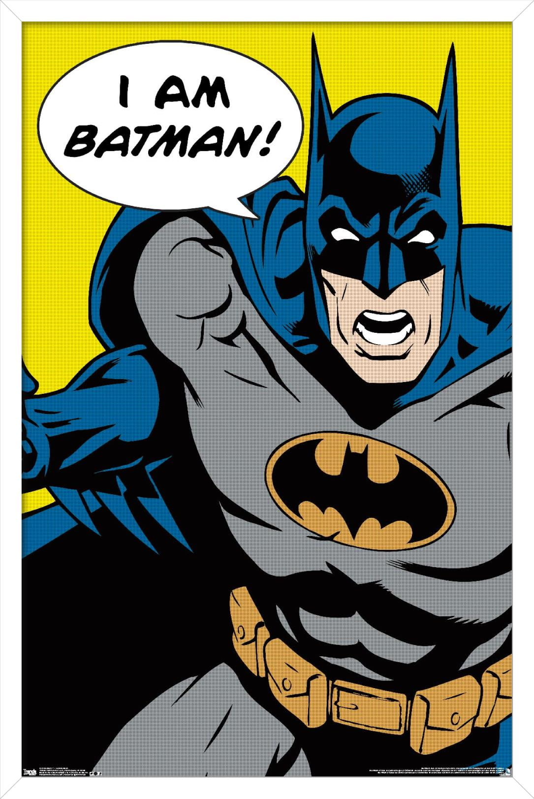 Batman Logo - Super Hero's White Framed Wall Hanging Art Print for
