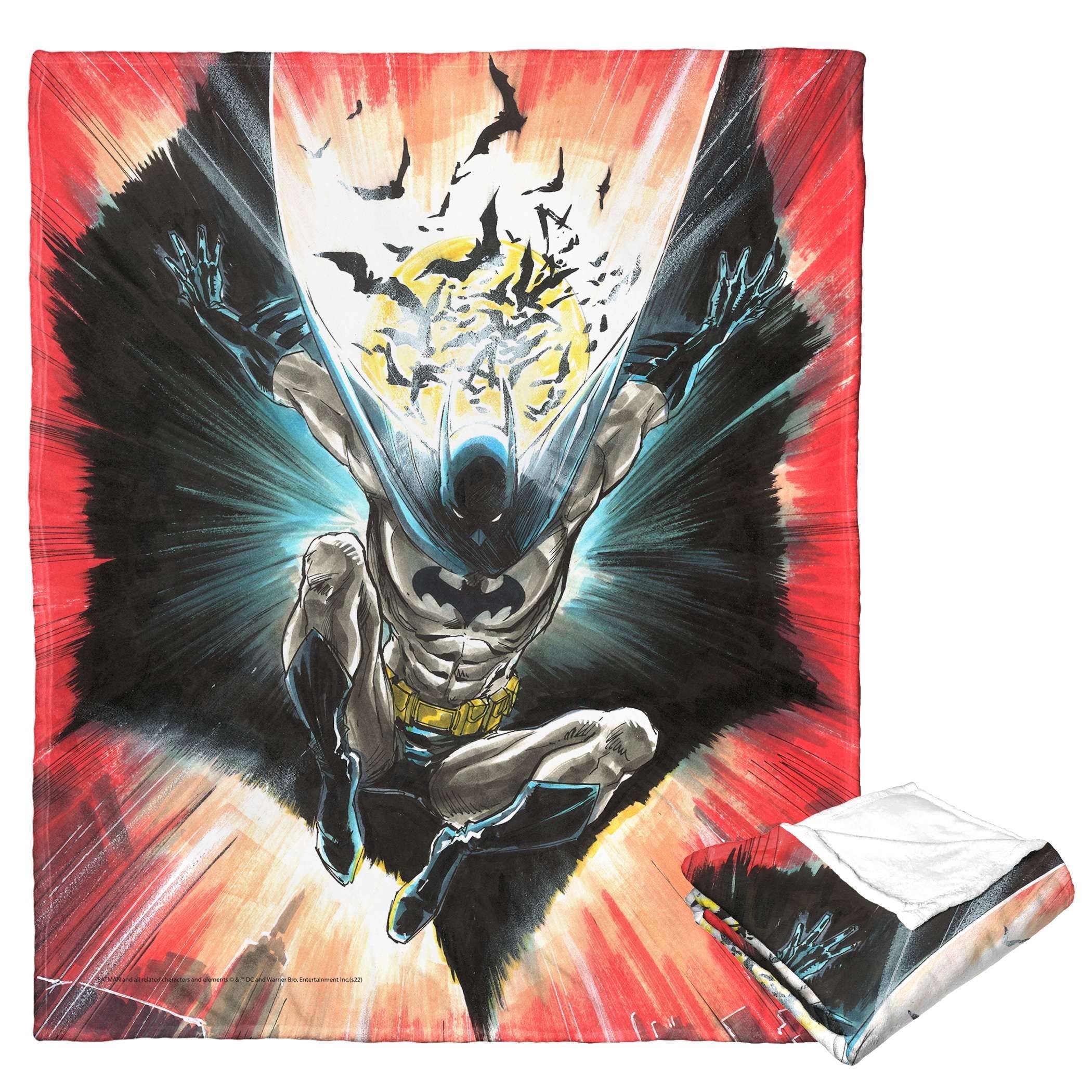 DC Comics Batman Illustrative Batman Kids Silk Touch Throw Blanket ...