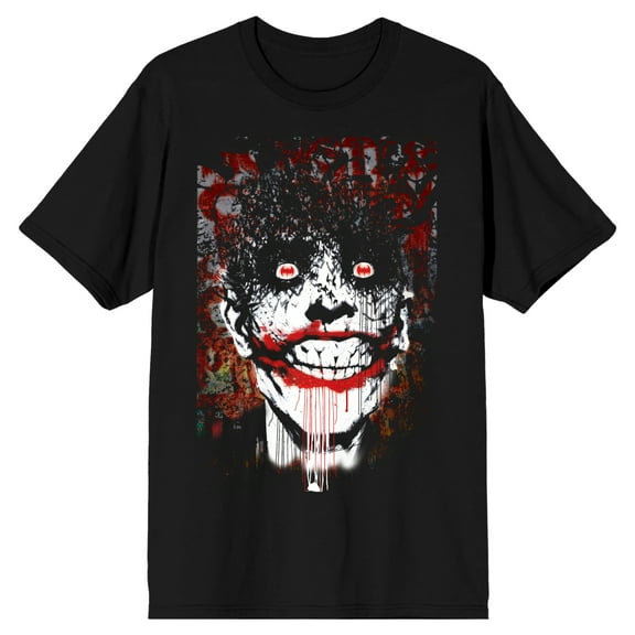 DC Comics Batman Joker Smile Bat Eyes Specialty Soft Hand Print Tee Shirt T-Shirt-Large