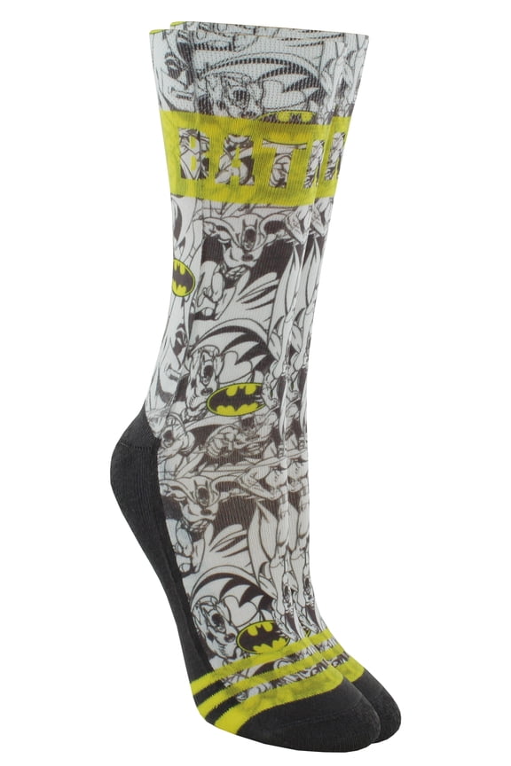 DC Comics Batman Juniors Sublimated Crew Socks, 9-11