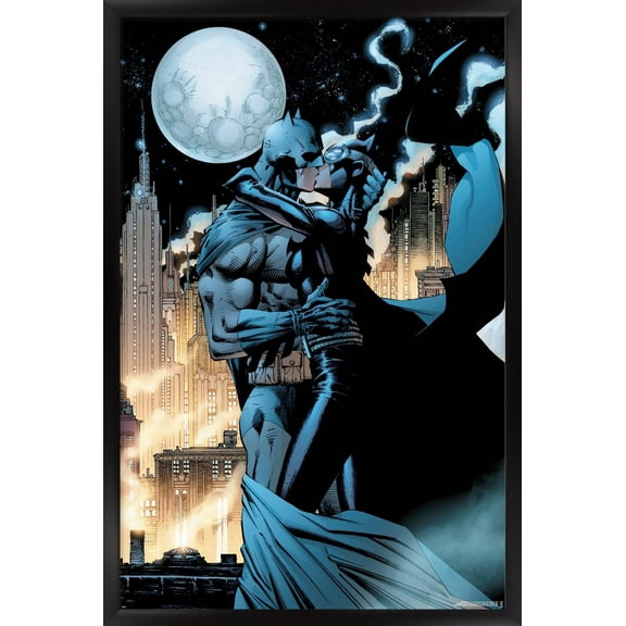DC Comics Batman - Kissing Catwoman Wall Poster, 22.375" x 34" Framed