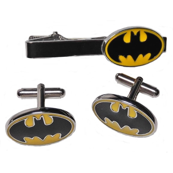 DC Comics Batman Logo Cufflinks and Tie Clip Set