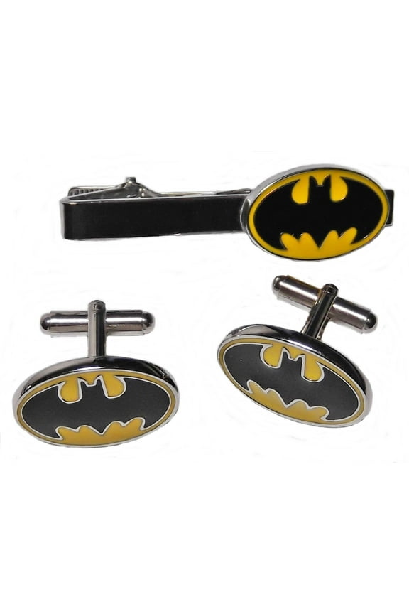Batman Logo Cufflinks and Tie Clip Set