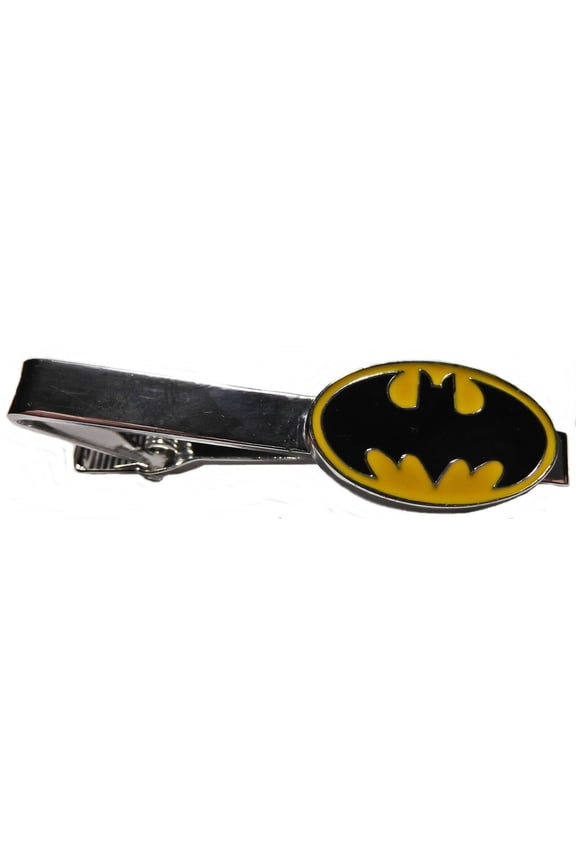 DC Comics Batman Logo Silvertone/Enamel Tie Clip