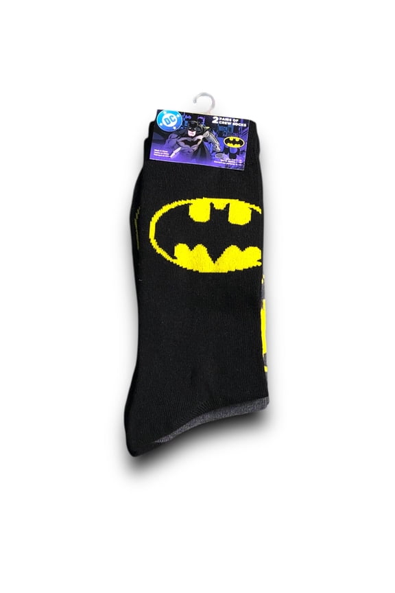 DC Comics Batman Men's Crew Socks - 2 Pairs