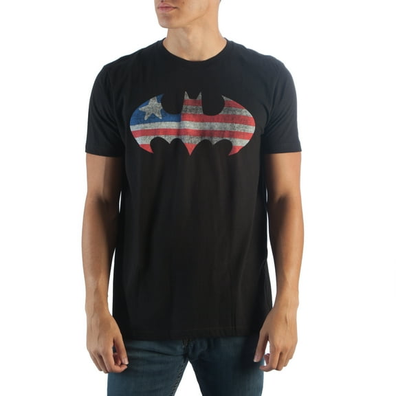 DC Comics Batman Red White & Blue Bat Americana T-Shirt-XS