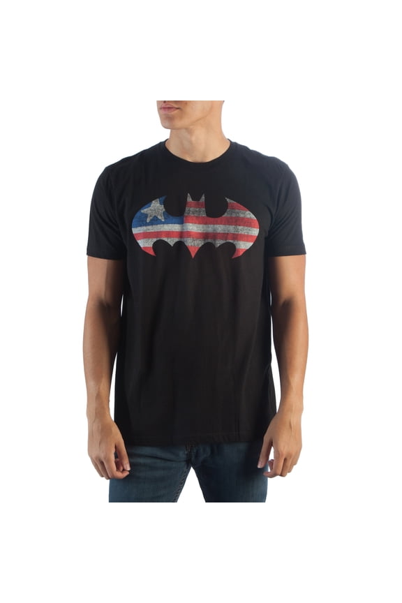 DC Comics Batman Red White & Blue Bat Americana T-Shirt-XX-Large