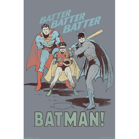 DC Comics - Batman - Robin - Superman - Batter Wall Poster, 14.725" x 22.375"