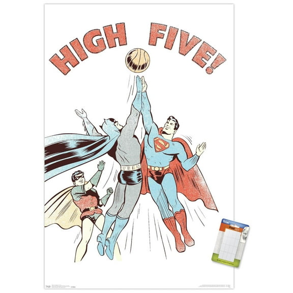 DC Comics - Batman - Robin - Superman - High Five Wall Poster, 22.375" x 34"