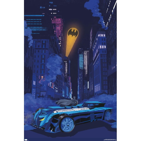 DC Comics - Batman - Skyline Bat Signal Wall Poster, 14.725" x 22.375"
