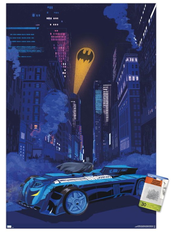 DC Comics - Batman - Skyline Bat Signal Wall Poster with Pushpins, 22.375" x 34"