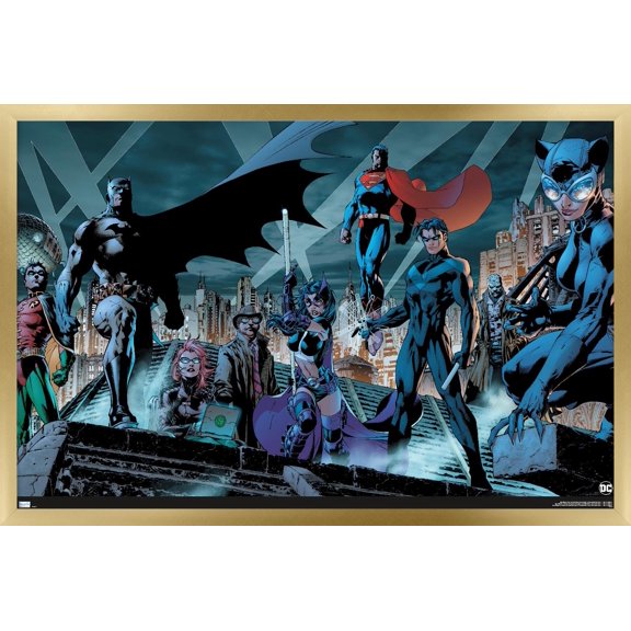 DC Comics - Batman - Skyline Wall Poster, 14.725" x 22.375", Framed