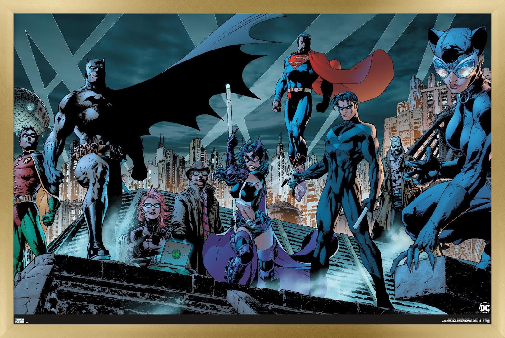DC Comics - Batman - Skyline Wall Poster, 22.375" x 34", Framed